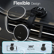 Essager RGB Magnetic Car Phone Holder Qi 15W Wireless Charger Car