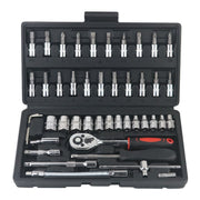 46/53pcs Car Repair Tool Kit 1/4-Inch Socket Set Car Repair Tool
