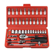 46/53pcs Car Repair Tool Kit 1/4-Inch Socket Set Car Repair Tool